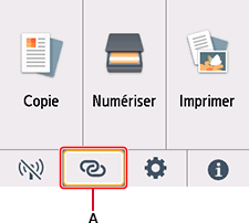 Écran ACCUEIL : sélectionnez Connexion sans fil